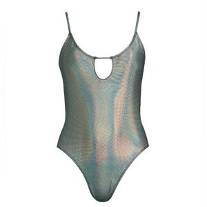 NWT No Boundaries Juniors’ Holographic Dot One Piece Swimsuit, Size XS 1